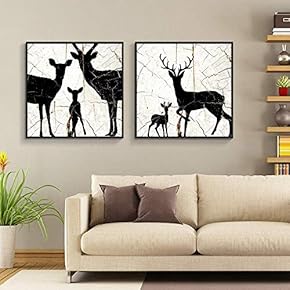 Floating Framed Canvas Wall Art for Living Room, Bedroom Wooden Background Animal Canvas Prints for Home Decoration Ready to Hang - 16"x16"x2 Panels