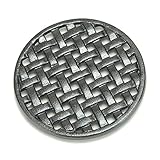 Minuteman International Round Lattice woodstove tabletop cast iron trivet Black