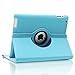 AiSMei Case for 9.7-Inch iPad 5th (2017)/ iPad 6th (2018)/ iPad Air (2015), Rotating Protective Case Cover w/Auto Wake/Sleep Function,Light Blue