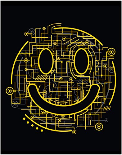 Yellow Happy Face Circuit Board Inspirational STEM Art Print - 11x14 Unframed Art Poster - Great Gift For Science or Technology. Looks Great in an Office, School, Bedroom or Dorm Decor. - Thumbnail 7