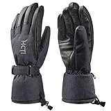MCTi Waterproof Windproof Men's Winter Ski Snowboard Leather Thinsulate Work Gloves Gauntlet