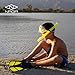 ELEMENTEX Naga Sports Series Kids Snorkel Set with Dry Top Snorkel, Single Lens Mask, Trek Fins, Mesh Bag - XS/XXS Blue