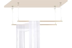 Beyeutao Wooden Bed Canopy Frame Adjustable Solid Wood Poles Hanging Bed Pole Bed Poles Bed Curtains Frame Suitable for All beds 2Pcs 48 inches.