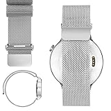 20mm Magnetic Milanese Loop Stainless Steel Magnet Watch Band For 20mm Pebble Time Round, Gear S2 Classic SM-R7320 (YESOO Retail Packaging - 180 Days Warranty) (Silver)