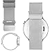 20mm Magnetic Milanese Loop Stainless Steel Magnet Watch Band For 20mm Pebble Time Round, Gear S2 Classic SM-R7320 (YESOO Retail Packaging - 180 Days Warranty) (Silver)
