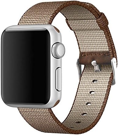 Nylon Apple Wacth Band,Fantete Apple Watch Nylon Band for Apple Watch Series2,Series 1,, Sport &amp; Edition,42mm,Toasted Coffee and Caramel