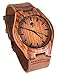 Viable Harvest Men’s Wood Watch, Natural Bamboo and Sandalwood with Quartz Movement, Genuine Leather Strap … (Sandalwood)