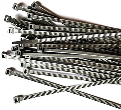 Gocableties Silver Cable Ties, 300mm x 4.8mm, Pack of 100, 12" Premium Nylon Zip Ties, Multi-Purpose Plastic Tie Wraps