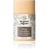 Organic Jaguar Aluminum Free Deodorant for Women and Men, 100% Natural Deodorant with Coconut Oil, Shea Butter, Baking Soda Free, Safe for Sensitive Skin, Long Lasting, Unisex, Deep Timber, 2 oz