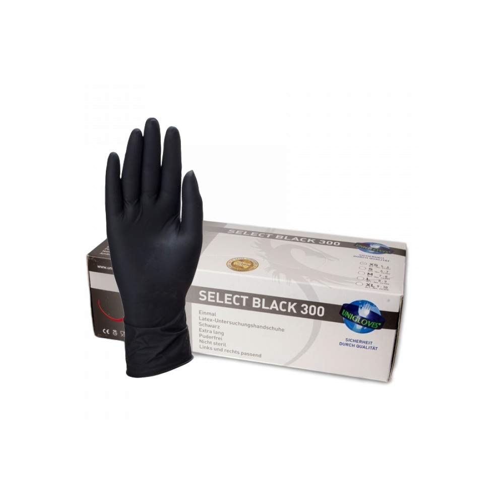 Unigloves Select black 300 Latex gloves, sise M Amazon.co.uk Business
