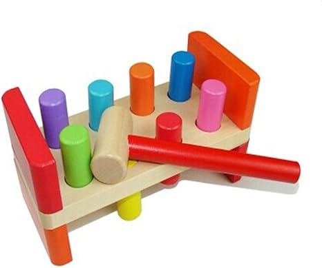 wooden hammer and peg toy