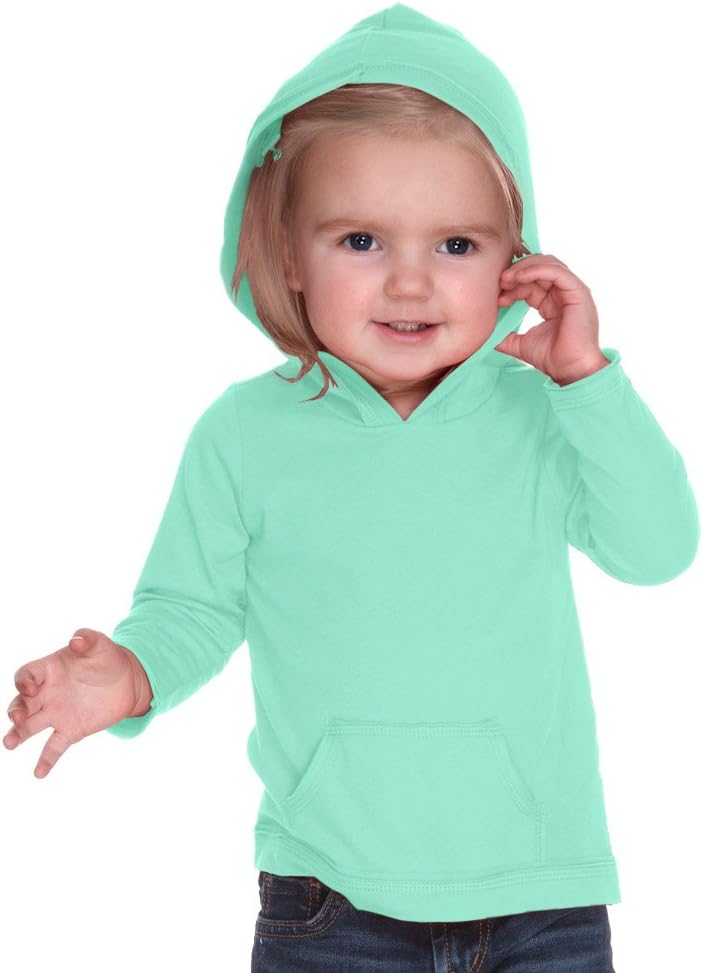 Infants Jersey RawEdge High Low Long Sleeve Hoodie w.Pouch