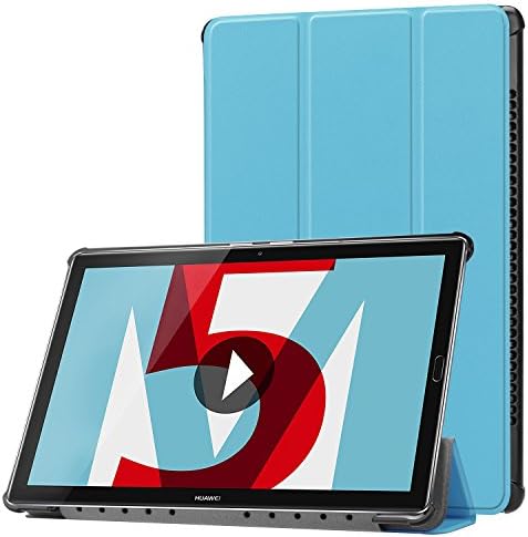 Lobwerk Tablet Case for Huawei MediaPad M5 10.8 Inch Protective Smart Cover with Auto Sleep/Wake, Multi-Angle Stand and Touch Pen Light Blue