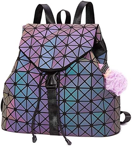 Harlermoon Geometric handbag Luminous women bag Holographich Purses Flash Reflactive purse and handbag Tote for Women