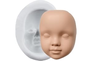TAOXIBEI Baby Face Clay Molds Human Face Silicone Mold for DIY Crafts Epoxy Resin Casting Air Dry Polymer Clay Plaster Jewelry Making
