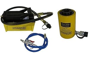 HYDRAFORE Compressed Air Driven Pump with Single-Acting Hollow Ram Cylinder (20tons 2") (B-70BQ+YG-2050K)