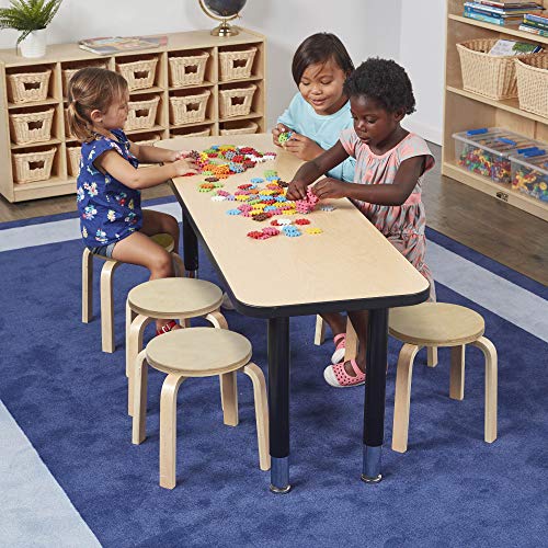 ECR4Kids Bentwood Stackable Stools, Classroom Furniture, Natural, 6