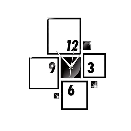 YWLINK Moderno Reloj De Pared Grande Etiqueta De Espejo 3D NúMero ...