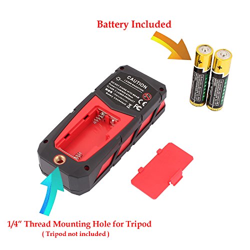 Laser Distance Measure 262ft 80m Mini Handheld Digital Laser Distance Meter Rangefinder Measurer Tape Diastimeter with LCD Backlight Red - Thumbnail 4
