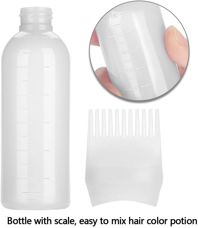 Hair Dye Brush Bottle, 3 Colors Lightweight Hair Dyeing Bottle Brush Shampoo Hair Color Oil Comb Applicator Tool(white) - Image 4