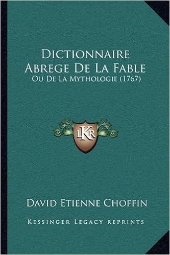 Dictionnaire Abrege De La Fable Ou De La Mythologie 1767 - 