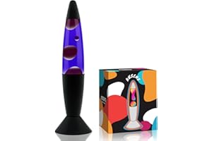 KUSENS 14 Inch Purple Liquid Motion Lamp, Magma Motion Lamps with Black Wax Flows for Halloween Home Decoration Cool Nightlight Lamp with Black Base