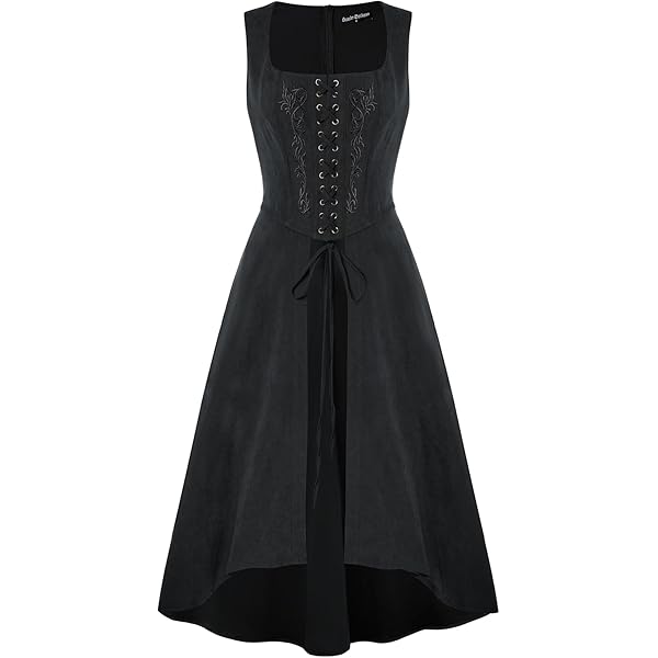 Amazon.com: Womens Vintage Gothic Dress Medieval Sleeveless Skull Print  Lace Corset Dress Halloween Mesh Party Cocktail Dresses : Clothing, Shoes &  Jewelry