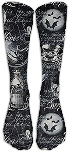NEW Wicked Words Webs Black Bats Knee High Graduated Compression Socks For Women And Men - Best Medical, Nursing, Travel &amp; Flight Socks - Running &amp; Fitness