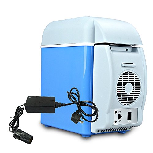 Click Here to See More Images FMTMY Electric Car Refrigerator Household Cooler Vehicle Portable Hot Or Cold Cool Box 7.5 Litre Capacity - For Camping, Caravans, Picnics And Festivals Travel