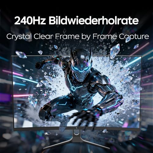 32 Zoll Curved Gaming Monitor, FHD 1920×1080, 240Hz, VA Panel, 1500R, 5000:1 Kontrast, 1ms MPRT, HDR10, AMD FreeSync, 128% sRGB, Flicker-Free, HDMI 2.0, DP 1.4, VESA, H32C5