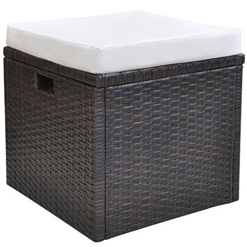 Festnight Poly Rattan Sitzgruppe Essgruppe Rattan Set Sitzgarnitur Gartengarnitur 18-teilig Braun – Bild 8