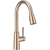 Lava Odoro Champagne Gold Kitchen Faucet with Pull Down Sprayer, Modern Kitchen Sink Faucet with Magnetic Docking Spray 2-Function, Single Handle Faucet for Kitchen Sink 1 Hole and 3 Hole, KF241-CB