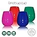 What's Up Cup - Set of 4 Family Food Grade Stemless Silicone Glass & Travel Bag - 12 Oz Vibrant Color Cups