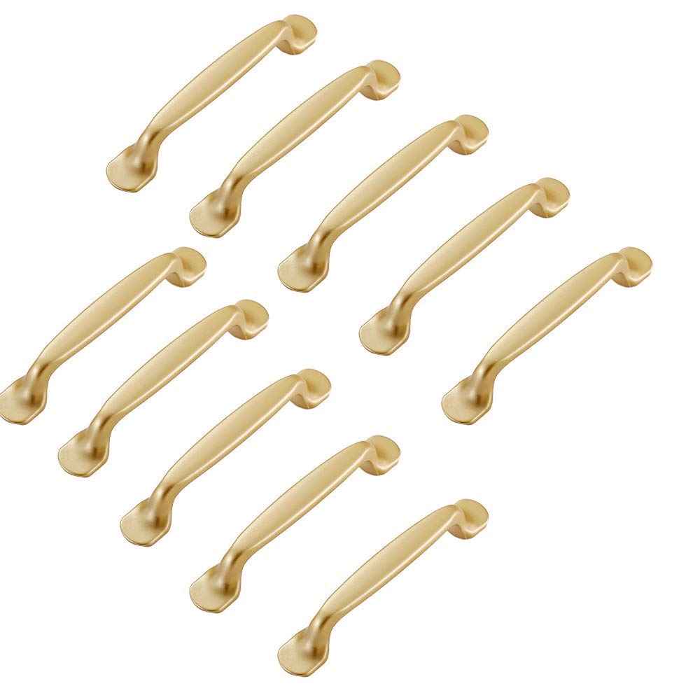 MARGUERASW 10 x Gold Cabinet Handles 96 mm Kitchen Cabinet Door Handles — image 1