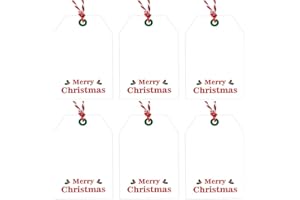 Christmas Gift Tags,90Pcs Merry Christmas Gift Wrapping Tags Design with Cotton String Happy Holiday Gift Tags Holly Xmas Han