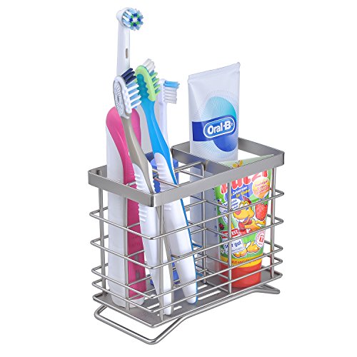 ECROCY Extra Large Stainless Steel Toothbrush Holder - Bathroom Office Kitchen Multi-functional Organizer Stand Rack - 6 Slots for Toothbrush, Toothpaste, shaver, comb, facial cleanser - Thumbnail 3