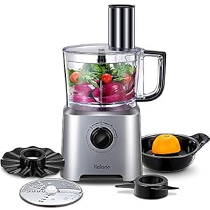 Food-Processor-6-in-1-Multifunctional-Compact-Food-Mixer-with-Chopper-Knead-Dough-Citrus-Juicer-Shredder-Slicing-Emulsifying-disc-3-Speed-Pulse-Controls-Ttriple-Safety-Lock-by-Yabano Yabano Food Processor 6 in 1 Multifunctional, Compact Food Mixer with Chopper, Citrus Juicer,Knead Dough, Shredder and…