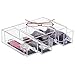 mDesign Fashion Jewelry Organizer Box for Rings, Earrings, Bracelets, Necklaces - 4 Drawers, Clear/Black