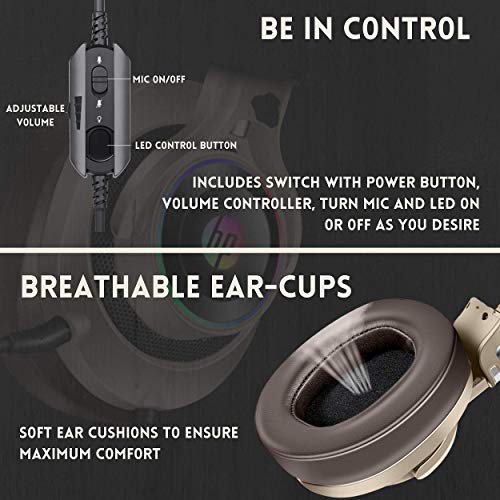 HP USB PC Gaming Headset with Microphone. 7.1 Surround Sound, RGB LED