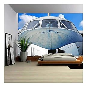 Aircraft Against Blue Sky Close Up - Canvas Art Wall Decor - 66"x96"