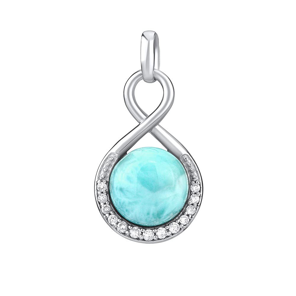 SILVEGO - JSTS14709LR - Women Pendant 925 Sterling Silver with Natural Larimar
