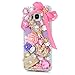 Mavis's Diary S8 Plus Case, Luxury 3D Handmade Bling Sparkle Full Crystal Pearl Colorful Diamonds Fashion Flowers Crown Key Bag Design Full Edge Protection Clear Hard PC Case Made for Galaxy S8 Plus