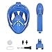 Unigear 180° Full Face Snorkel Mask -Panoramic View with Detachable for GoPro Mount and Earplug,Anti-Fog Anti-Leak Snorkeling Design for Adults and Youth (Kids Blue, XS)
