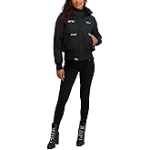 Karl Lagerfeld Womens Water Resistant Cropped Patch Bomber