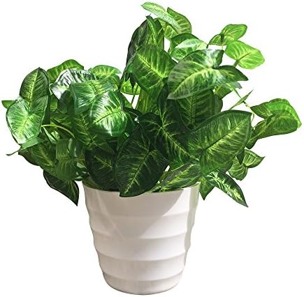 Artibell Artificial plants, Faux Plastic Dasheen Leaf Bushes Fake Simulation Greenery Plants Home Decor Indoor Outside Garden Office Veranda Wedding Decoration (8 Pieces)