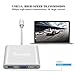 USB Type C to VGA Adapter Tuwejia Multiport USB3.0 Hub Type-C Female with Charging&Video Converter for Apple MacBook,ChromeBook Pixel Projector TV and More Type-C Devices
