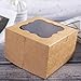 25 Pack Brown Bakery Box with Window 4x4x2.5 inch Eco-Friendly Paper Board Gift Packaging Boxes for Pastries, Cookies, Small Cakes, Pie, Cupcakes (Brown, 25)