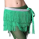 ZLTdream Women's Belly Dance Three Dense Tassels Hip Scarf