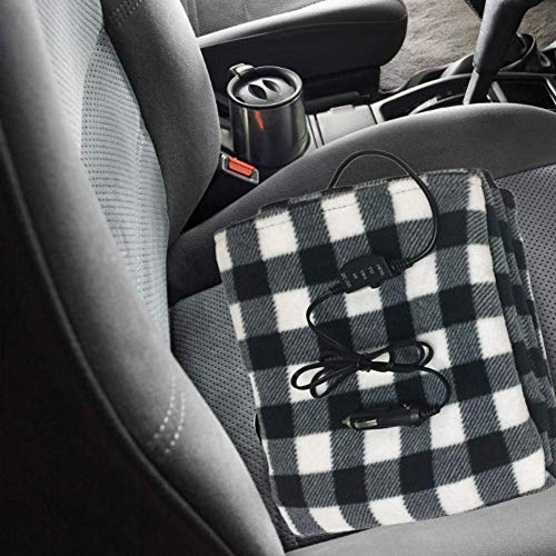 SeaHome Electric Car Blanket, 12V Heated Fleece Travel Throw Heating Blanket with AC Adapter for Car Auto Supplies RV - Great Cold Weather Supplies - Thumbnail 6