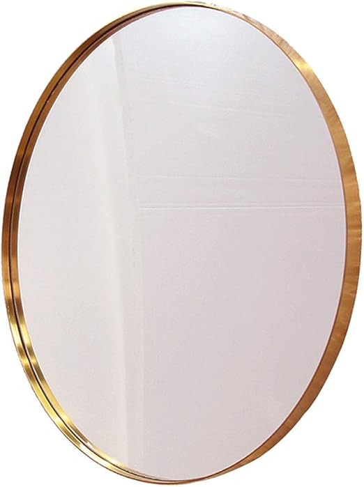Amazon Com Wz 80cm Circular Wall Mirror Brass Metal Frame Stainless Steel Hd Silver Mirror Nordic Modern Wall Mounted For Hallway Any Room Size 50cm Home Kitchen